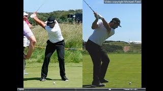 Jon Rahm golf swing  Long Iron faceon amp downtheline July 2017 [upl. by Sisto]