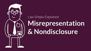 Misrepresentation and Nondisclosure  Contracts  Defenses amp Excuses [upl. by Nevi414]