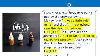 How to apply misrepresentation Liam cupcake scenario [upl. by Vale]