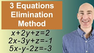 Solving Systems of 3 Equations Elimination [upl. by Hirz]